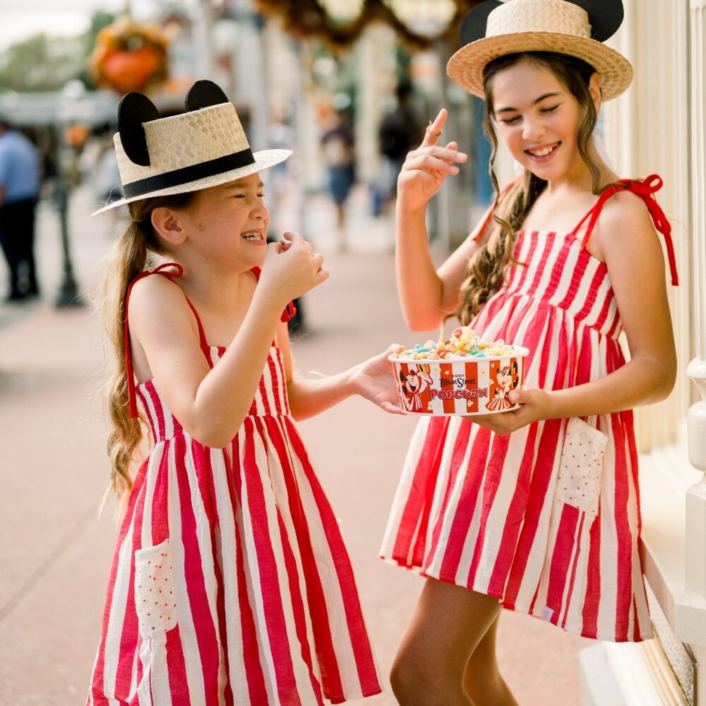 Sweet Honey Red white Striped dress 8 & 10 Sister Set‎ Disney
